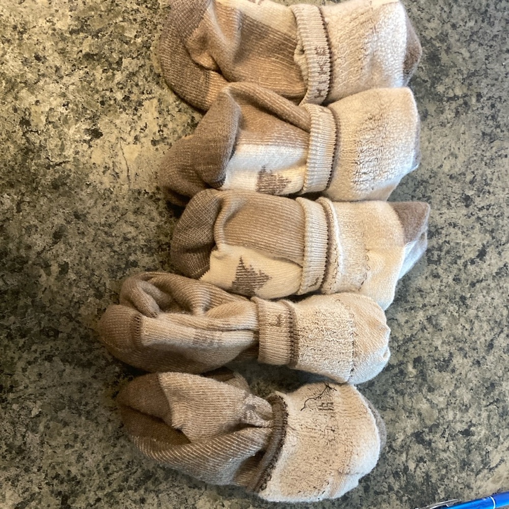 Five pairs of men’s REI Wool hiking socks Large (ankle height)